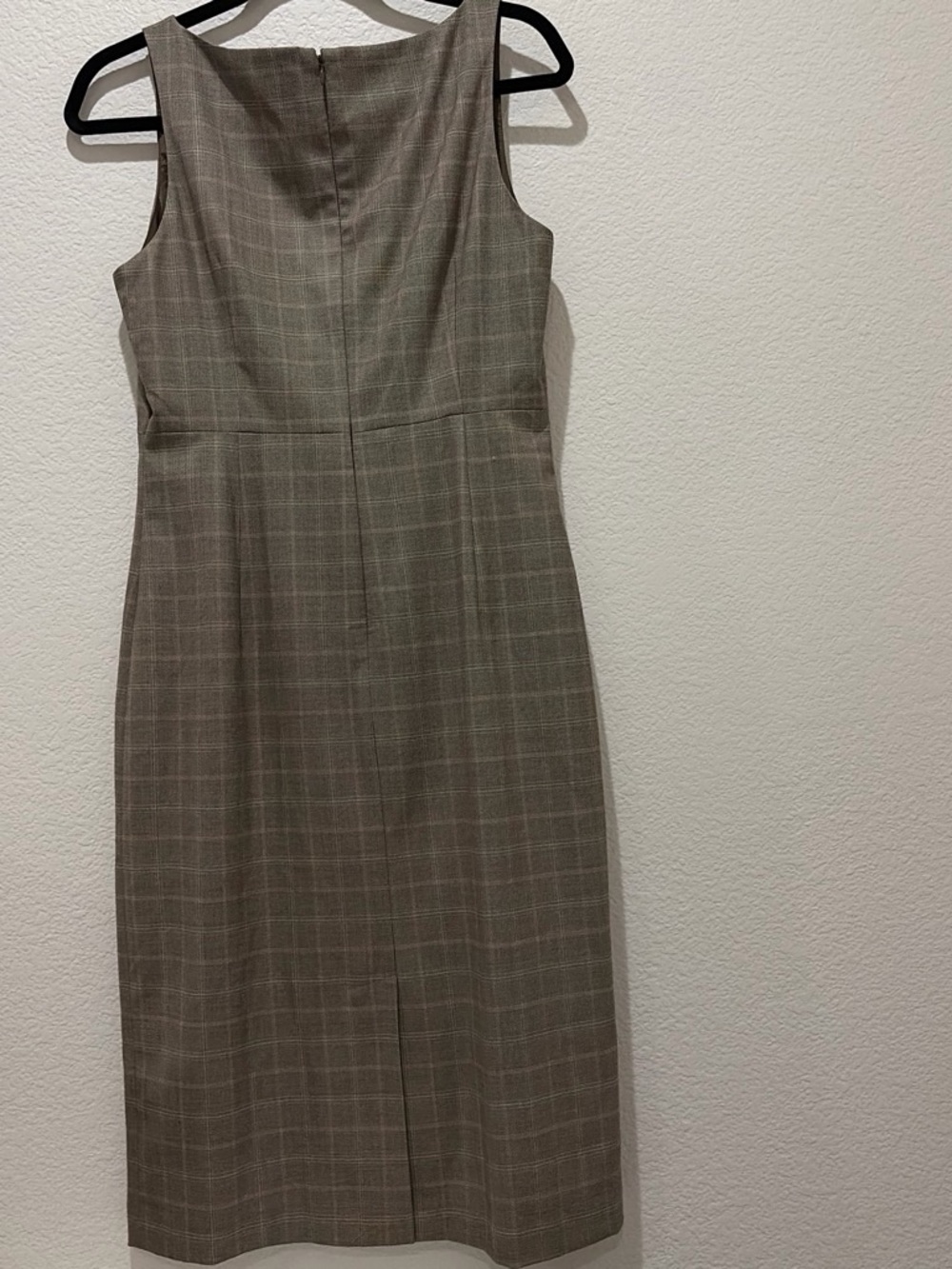Banana Republic Taupe Plaid Midi Dress